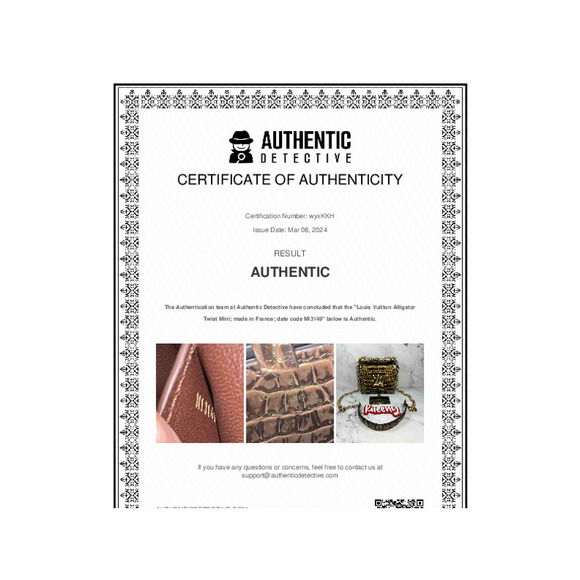 Louis Vuitton Alligator Twist Bag PM Mini Monogram Crossbody Gold Crocodile LV - Picture 16 of 16